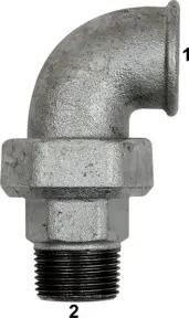 Riegler Verschraubung Bogen 97 IG/AG, Rp 1 1/4, R 1 1/4, schw. Temperguss