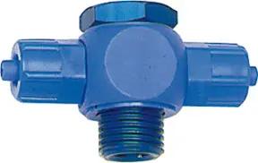 Riegler T-Verschraubung, Hohlschraube drehbar, G 1/4, Schlauch 8/6, POM