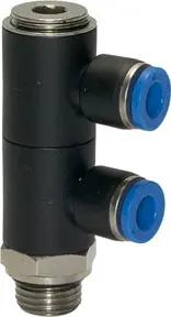 Riegler L-Mehrfachverteiler »Blaue Serie«, 2-fach drehbar, G 1/2 a. Ø12mm