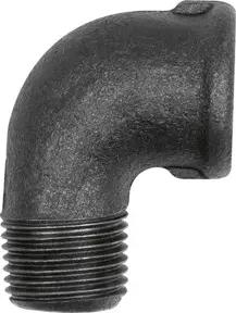 Riegler Winkel 92, 90°, Rp 1 1/4 i., R 1 1/4 a., Temperguss schwarz