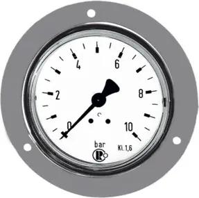 Riegler Standardmano., Frontring verchr., G 1/4 hinten, 0 - 4,0 bar, Ã˜ 50
