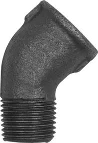 Riegler Winkel 121, 45°, Rp 1 1/4 i., R 1 1/4 a., Temperguss schwarz