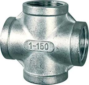 Riegler Kreuzverteiler, 4 x innen, Rp 1/2, Edelstahl 1.4408