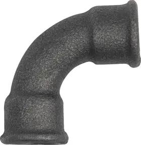 Riegler Bogen 2a, 90°, kurz, Rp 1 1/4 i., Rp 1 1/4 i., Temperguss schwarz