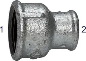 Riegler Muffen 240, IG/IG, Rp 1 1/2, Rp 1, schw. Temperguss feuerverz.