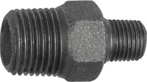 Riegler Doppelgew.nippel 245 red., R 1 1/2 a., R 1 a., Temperguss schwarz