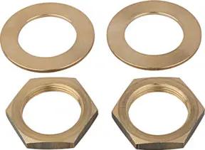 Riegler 2 Muttern M28x1,5 und 2 Scheiben für Druckregler für Wasser, G 1/2