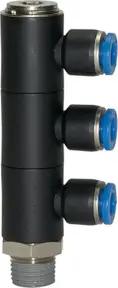 Riegler L-Mehrfachverteiler »Blaue Serie«, 3-fach drehbar, R 1/2 a. Ã˜12mm