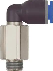 Riegler L-Steckverschraubung »Blaue Serie« lang, drehbar, R 1/8 a., Ø10mm
