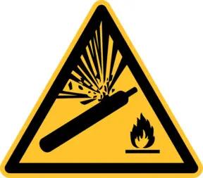 Eichner Warnschild Warnung vor Gasflaschen PVC gelb
