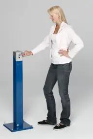 VAR Ascher-Standsäule SG 105 E Korpus enzianblau - Kopfteil silber 2 l
