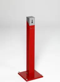 VAR Ascher-Standsäule SG 105 E Korpus rot - Kopfteil silber 2 l