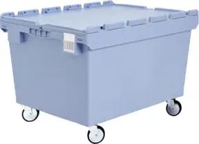 Bito Mehrwegbehälter Doppelboden Gummirollen blau