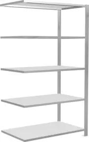 Schulte Anbauregal Büro-Steckregal MULTIplus150 1800 x 1000 x 600 mm 5 Fachböden Längenriegel RAL 7035 lichtgrau mit Mittelanschlag