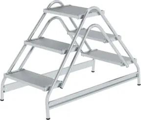 MUNK Aluminium-Arbeitspodest beidseitig begehbar Aluminium 2 x 3 Stufen