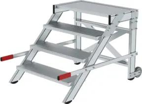 MUNK Aluminium-Arbeitspodest fahrbar Aluminium Stufenbreite 800 mm 4 Stufen