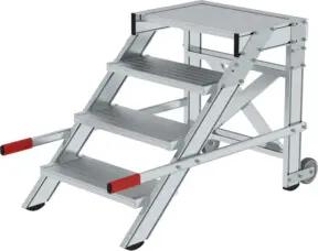 MUNK Aluminium-Arbeitspodest fahrbar Aluminium Stufenbreite 600 mm 4 Stufen