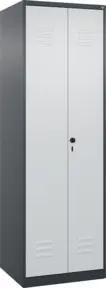 C+P Schwarz-Weiß-Spind Classic PLUS, 2 Abteile, 1850x600x500mm, 7016/7035 Verschluss Sicherheits-Drehriegel