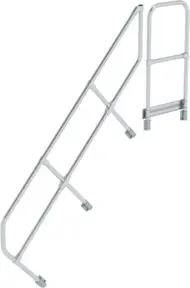 MUNK zweiter Handlauf Aluminium-Treppe mit Plattform 45° 7 Stufen