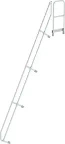 MUNK zweiter Handlauf Aluminium-Treppe mit Plattform 60° 16 Stufen