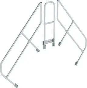 MUNK zweiter Handlauf Aluminium-Überstieg stationär/fahrbar 45° 5 Stufen