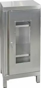 Stumpf Edelstahl-Sichtfensterschrank Cabinox, 1000x450x400mm, 2 Fachböden, Sockelfüße