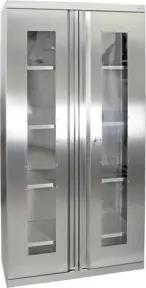 Stumpf Edelstahl-Sichtfensterschrank Cabinox, 1800x900x400mm, 4 Fachböden