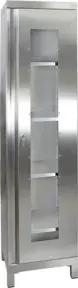 Stumpf Edelstahl-Sichtfensterschrank Cabinox, 1900x450x400mm, 4 Fachböden, Sockelfüße