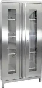 Stumpf Edelstahl-Sichtfensterschrank Cabinox, 1900x900x400mm, 4 Fachböden, Sockelfüße