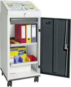 Stumpf Kombi-Set 3000, RAL 7035/7016, 1 Schreibpult, 1 Schublade, 2 Wannen, fahrbar