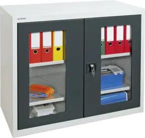 Stumpf Sichtfensterschrank MV2, RAL 7035/7016, 2 Fachböden
