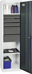 Stumpf Werkzeug- und Materialschrank 3000, RAL 7035/7016, 5 Schubladen, 2 Wannen