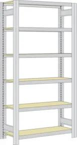 Regalwerk BERT Kleinteileregal Grundfeld Fachebene Paneele HxBxT 2000x1005x600mm