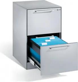 C+P Hängeregistraturschrank Asisto für Hängehefter DIN A4, 2 Schübe, einbahnig, Lichtgrau