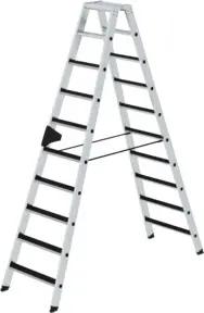 MUNK Aluminium-Stehleiter beidseitig begehbar clip-step 2 x 10 Stufen