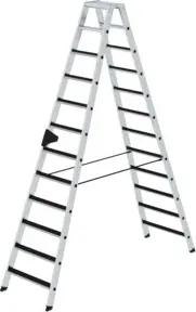 MUNK Aluminium-Stehleiter beidseitig begehbar clip-step 2 x 12 Stufen