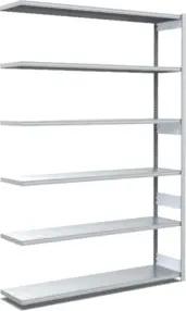 Bito Fachbodenregal Typ:EL mit 6 Fachböden L1308xH2500xT424 mm, Anbaufeld 100 kg verzinkt