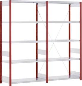 Bito Fachbodenregal Typ EL, Grundfeld 40mm-Boden Set, 100kg, RAL 3000 Feuerrot