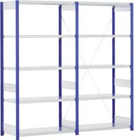 Bito Fachbodenregal Typ:EL mit 6 Fachböden L1058xH2500xT524 mm, Grundfeld 100 kg enzianblau