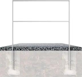 Schake Flachstahlbügel 50x12mm, Breite: 450mm Gesamthöhe:1200 mm + Querholm, beschichtet