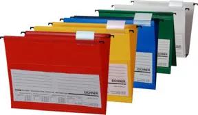 Eichner PVC-Hängemappe Platin Lineseitlich offen, farbsortiert (5 Farben a 2 Stk.)