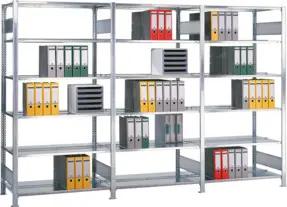 Schulte Anbauregal Büro-Schraubregal MULTIplus150 1800 x 1300 x 600 mm 5 Fachböden verzinkt ohne Mittelanschag