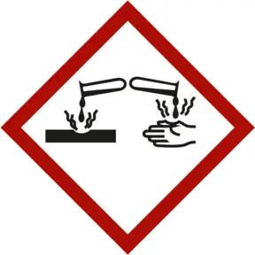 Gefahrstoffsymbolätzwirkung, Typ: 03021