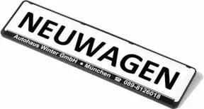 Eichner Werbeschild für Kennzeichenverstärker Neuwagen
