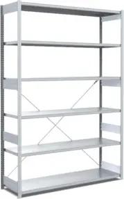 Bito Fachbodenregal Typ:EL mit 6 Fachböden L1358xH2500xT524 mm, Grundfeld 100 kg verzinkt