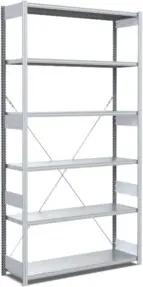 Bito Fachbodenregal Typ:EL mit 6 Fachböden L1058xH2500xT424 mm, Grundfeld 100 kg verzinkt