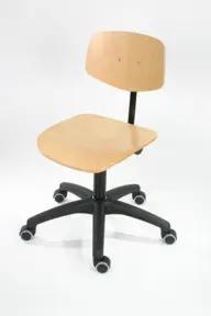 STIER Arbeitsstuhl mit Rollen Sitzhöhe 450-640 mm Buche natur