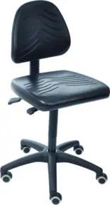 STIER Arbeitsstuhl mit Rollen ohne Armlehnen Sitzhöhe 460-650mm PU Schwarz