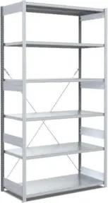 Bito Fachbodenregal Typ:EL mit 6 Fachböden L1058xH2500xT624 mm, Grundfeld 100 kg verzinkt