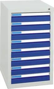 Stumpf Schubladenschrank Serie ESTA, 8 Schubladen enzianblau (8x100mm)
